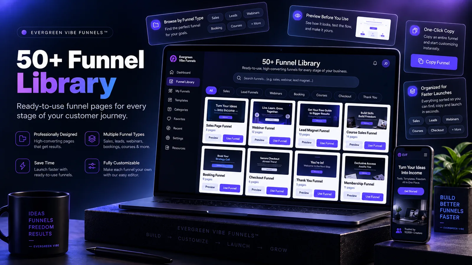 50+ Funnel Library